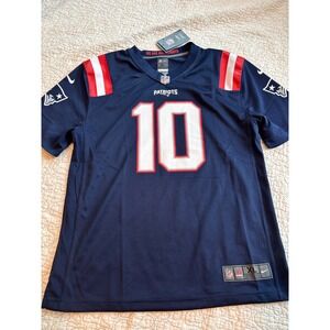 Nike New‎ England Patriots Mac Jones 10 Youth XL Navy Blue NFL Game Jersey